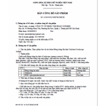 Viên nang Đông trùng Hạ thảo - UniSeed Cordyceps Softgel (Vỉ) Viên nang Đông trùng Hạ thảo - UniSeed Cordyceps Softgel (Vỉ)