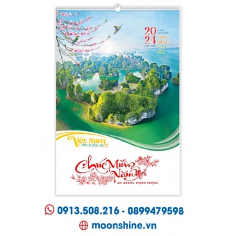 HN78A - Lịch lò xo 7 tờ : Việt Nam nhìn từ trên cao 