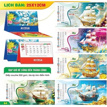 Lịch bàn chữ A 2027 - Đạp gió rẽ sóng để thành công ( KT 12x25cm)