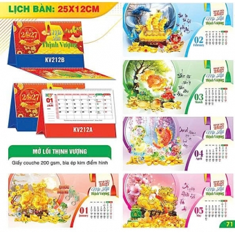 Lịch bàn chữ A 2027 chủ đề Mở Lối Thịnh Vượng (KT 12x25cm)